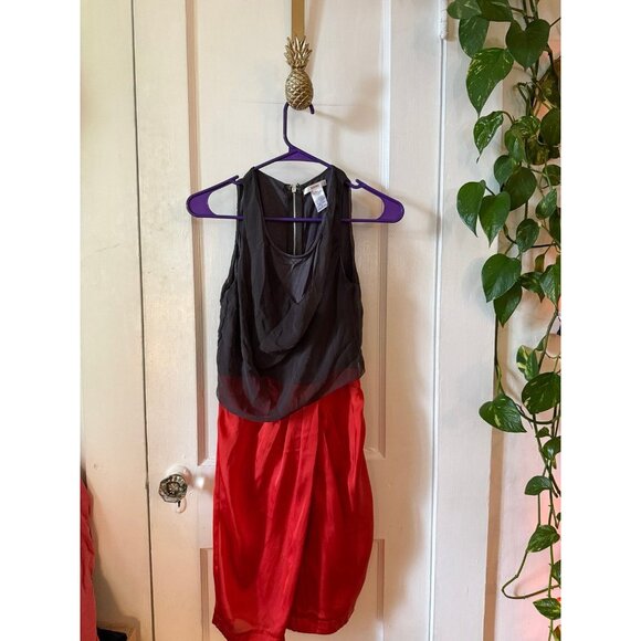 Esley women’s size small gray dress with red accent bottom - Picture 1 of 7
